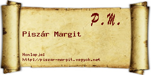 Piszár Margit névjegykártya